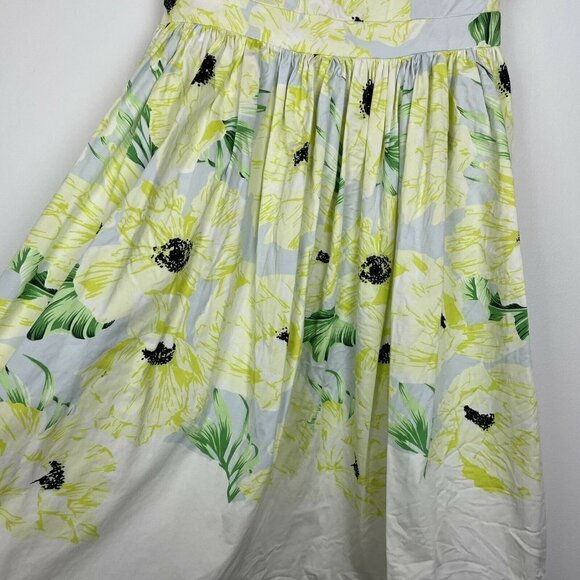 French Connection Sun Dress Yellow Flowers Size 4 - Picture 2 of 7